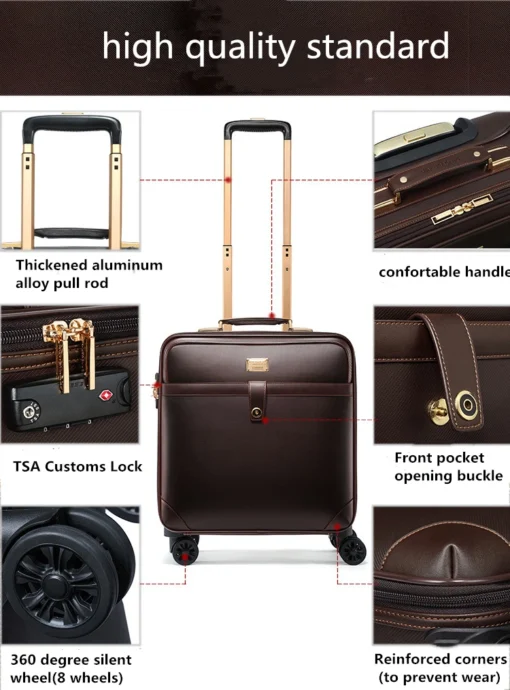 16 18 20 22 24 inch  Double Spinner Wheels  Carry-on Luggage with TSA Lock High Quality  Suitcase with Bag Tote set - Image 4