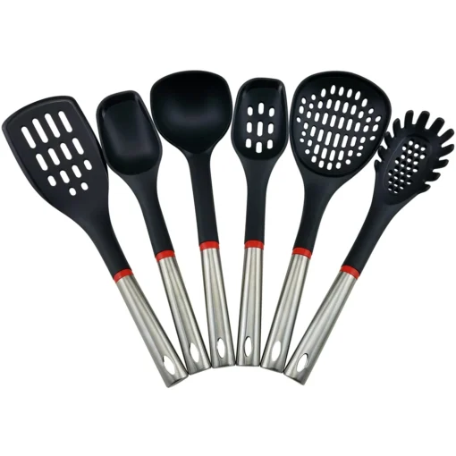 BPA-Free High-Grade Stainless Steel Cooking Utensil Set Heat Resistant Non-Stick Silicone Spatula and Turners for Kitchen Use - Image 6