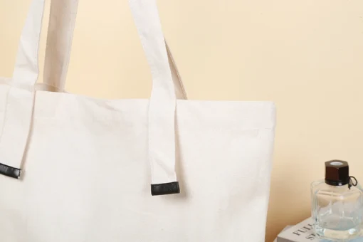 Blank Canvas wholesale shopping bags with handle in pu leather - Image 3