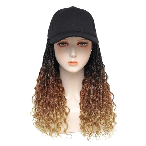 Julianna Hair Wholesale Factory Synthetic Goddess Boho Box Braid Baseball Cap Wig Boho Goddess Box Braided Hat Wigs - Image 3