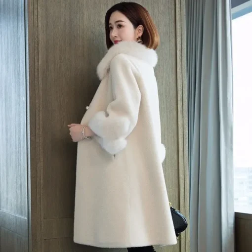 Women's Coats 2024 High Quality Midi Length Loose Women's Clothing Winter Coat Elegant Thick Fashion Fur Coat Women