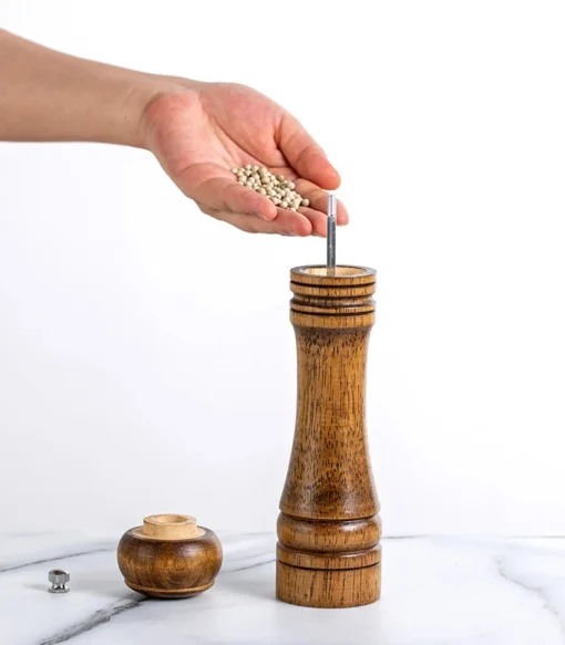 Pepper Grinder Seasoning pot Wooden grinder Grinding bottle Sea salt Manual seasoning pot grinder Spice mill Kitchen accessories - Image 2