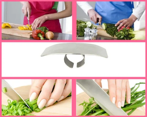 Stainless Steel Finger Guard Finger Hand Cut Hand Protector Knife Cut Finger Protection Tool Kitchen Knives & Accessories