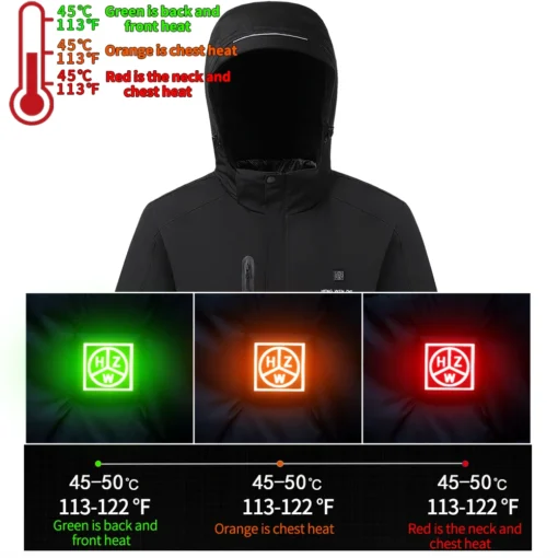 Men Winter Clothing Intelligent Clothes Padded Cotton Usb Electrically Heated Jacket Warm Charging Winter Coat heated jacket men - Image 4