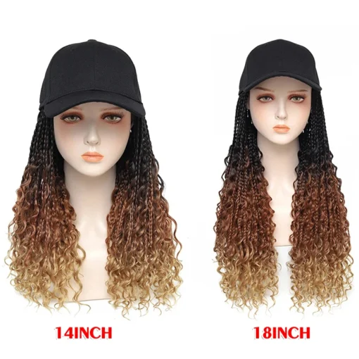 Julianna Hair Wholesale Factory Synthetic Goddess Boho Box Braid Baseball Cap Wig Boho Goddess Box Braided Hat Wigs - Image 2