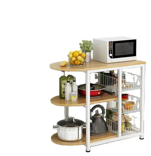 Wood Kitchen Dish Racks Organizer Microwave Oven Shelf Stand  Kitchen Shelf Rack - Image 6