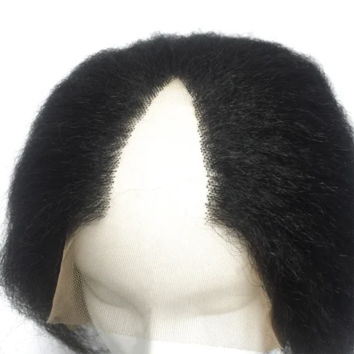 Human Hair Lace Wig  14inches V-part Wigs Kinky Straight V Part Wigs For Black Women