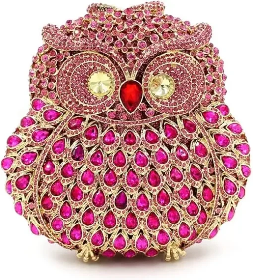 Unique Lady Luxury Crystal Tiger Owl Animal Peacock Butterfly Cat Fox shape rhinestone clutch purse evening women hand bag 2024 - Image 3