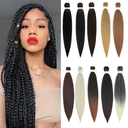 X-tress black hair bundle yaki braids EZ braids pre-stretched ez braid hair for black women synthetic fiber hair - Image 3