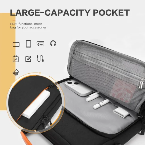 Classic Tablet Bag for 12.9 inch iPad Waterproof Vertical Tablet Carrying Messenger Bag for Men with Shoulder Strap - Image 2