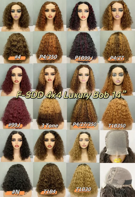 Popular Curly Fringe Bob Wigs Factory Super Double Drawn Quality Luxury Curly 200Gram Hair With Remy Brazilian Virgin Human Hair - Image 2