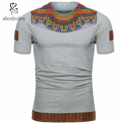 Wholesale Africa Clothing Fashion Dashiki Designs African Print Men Tops 100% Cotton Casual Men T-shirt African Clothes For Men - Image 6