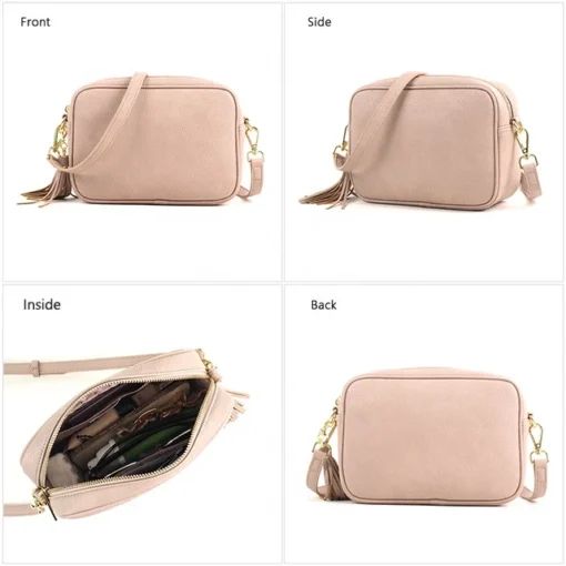 Casual Full Grain Leather Shoulder Bags Women Square Crossbody Bags