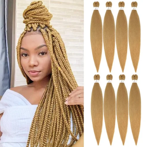 X-tress black hair bundle yaki braids EZ braids pre-stretched ez braid hair for black women synthetic fiber hair - Image 2