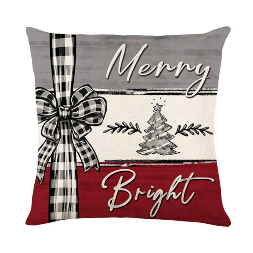 Christmas Cushion Cover Pillowcase Merry Christmas Decor For Home Xmas Ornament Happy NewYear Gift - Image 2