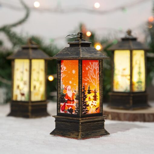 Party Decoration Portable Oil Lamp Santa Claus LED Night Lights Battery Powered Indoor Outdoor Hanging Lanterns Festive Party Decoration - Image 5