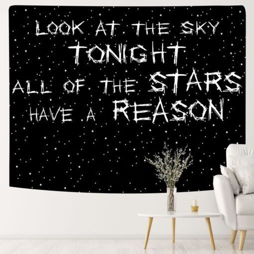 Interesting Hanging Fluorescent Lighting Text Tapestry - Image 10