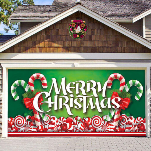 Christmas Background Hanging Cloth Garage Door Patch Holiday Party