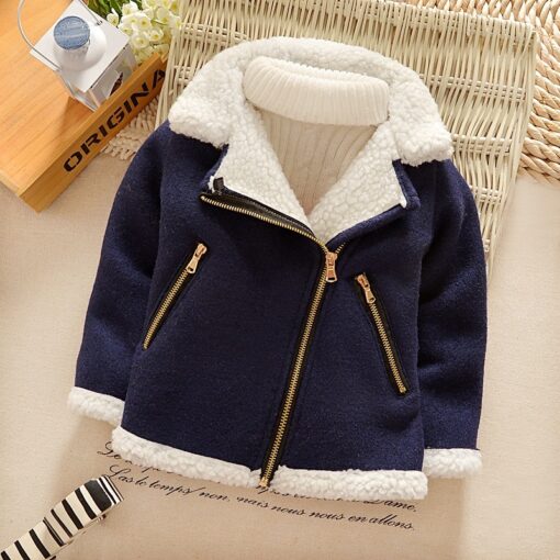 Children's Thickened Fleece Wool Top Lamb Wool Coat - Image 5