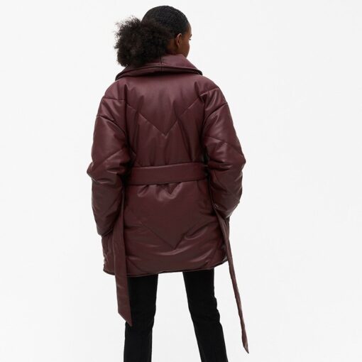 Winter Parkas For Women Loose Leather Coats Ladies Jackets - Image 4