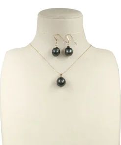 Alternative view of 18 Inch 14K Gold Filled Natural Pearl Jewelry Set With Earring+necklace
