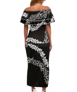 Alternative view of Women Puletasi Samoa Lace Shoulders Lady Two Piece Set  Clothing for Church