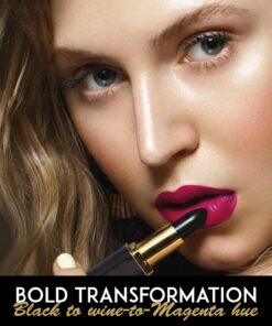 L'Paige pH Color-Changing Black Lipstick | Black to Wine Magenta Transformation | Aloe Vera Moisturizing Formula | Long-Lasting Lip Stain-Like Color | Shade LBK