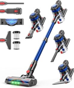 KARDV Cordless Vacuum Cleaner, 500W/40Kpa Vacuum Cleaners for Home, 60Mins Stick Vacuum with LED Display, Anti-Tangle & Wall Mount Charging, 8 in 1 Lightweight Vacuum for Hard Floors Carpet Pet Hair