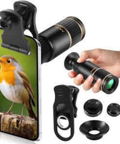 22x Phone Telephoto Lens for iPhone and Android HD Telephoto with Cell Phone Lens Attachments & Silicone Eyecup, Compact for Wildlife Birdwatching Concert Hiking Sport