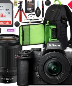 Nikon Z50II Mirrorless Camera 4K DX Body with 2 Lens Kit 16-50mm + 50-250mm VR 1788 | Official Nikon USA Partner Model | Bundle with Deco Gear Backpack +128GB Memory Card & Accessories