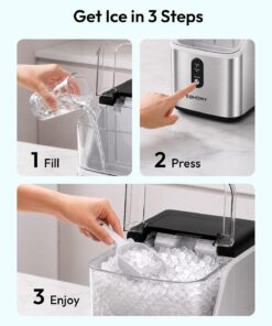 EUHOMY Nugget Ice Maker Countertop, Ready in 7 Mins, 35Lbs/24H Pebble Ice Maker Machine, Self-Cleaning - Image 7