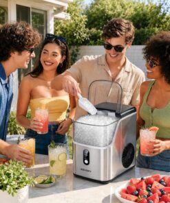 EUHOMY Nugget Ice Maker Countertop, Ready in 7 Mins, 35Lbs/24H Pebble Ice Maker Machine, Self-Cleaning - Image 4